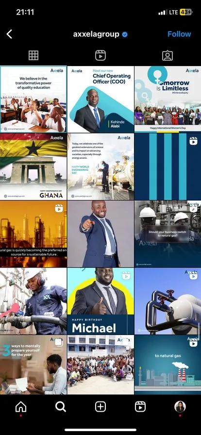 Axxela Instagram feed