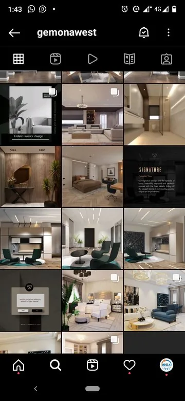 Gemona West Instagram feed layout