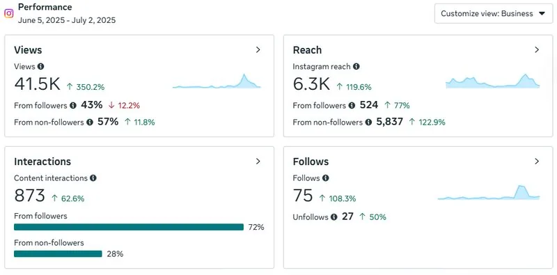 Instagram performance analytics