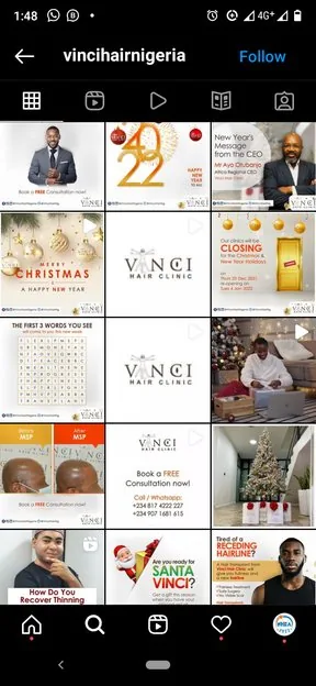 Vinci Instagram feed